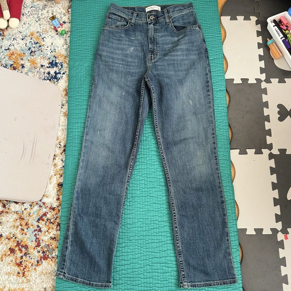 Abercrombie & Fitch Curve Love 90's Straight Ultra High Rise Sz 27 4 R Y2K Soft